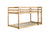 Twin Over Twin Rubber Wood Loft Bed with Ladder in Natural Finish