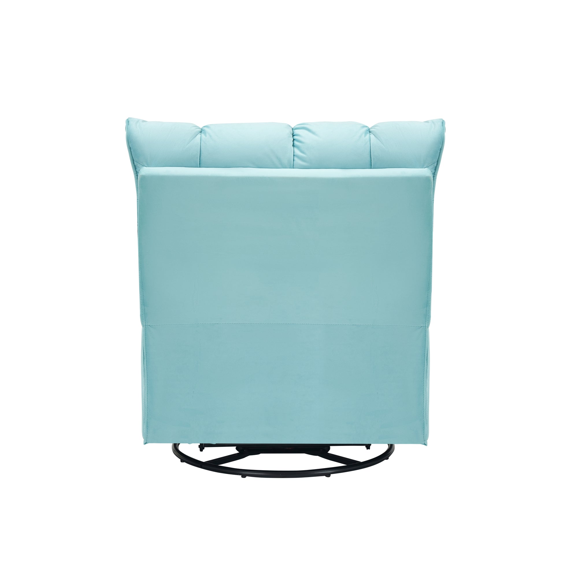 Cyan Velvet Convertible Recliner Sofa Chair With Phone Holder