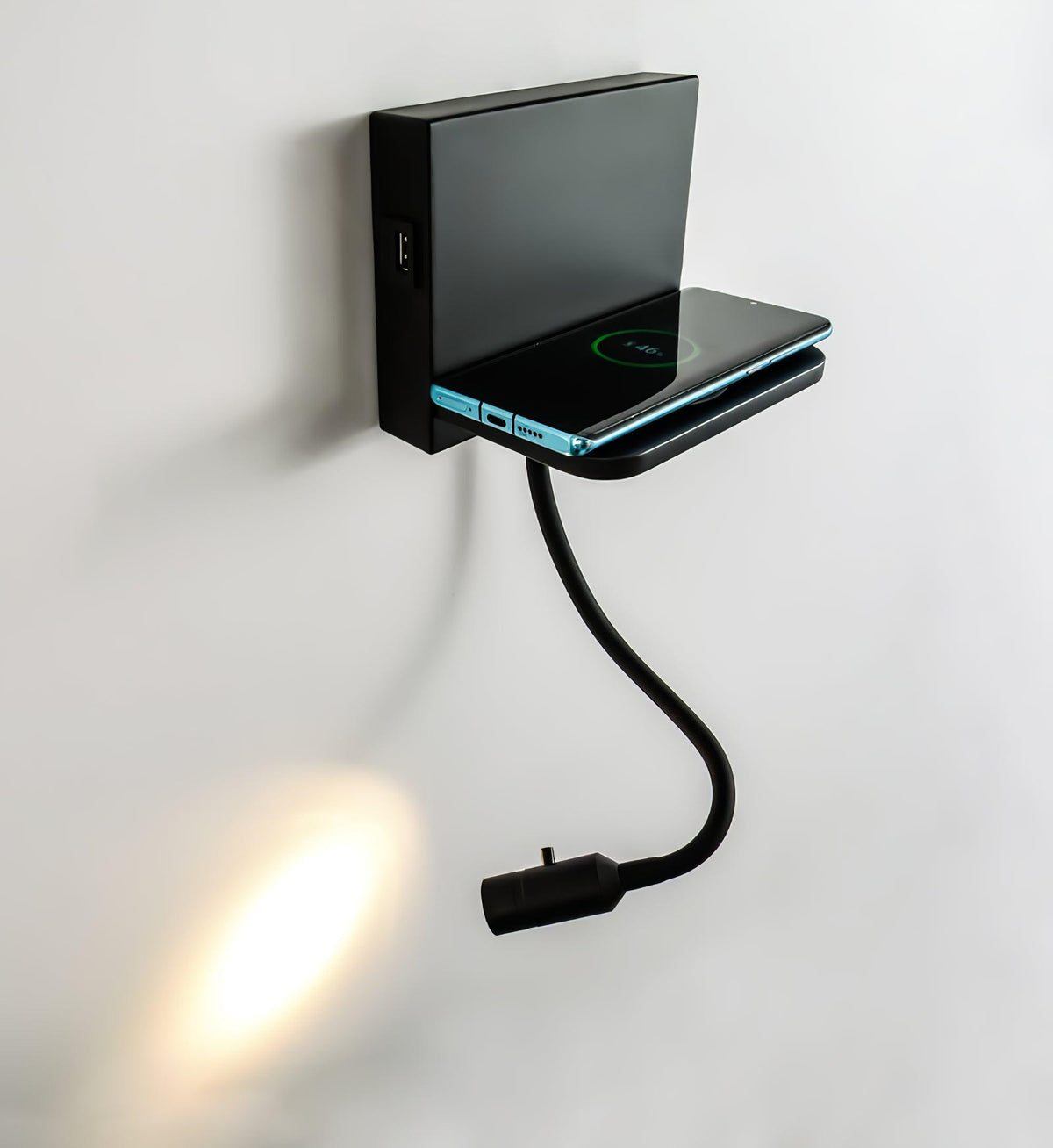 Curved Brushed Metal Contemporary Wall Light