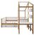 White & Wood Frame Full Size Wooden House Bed with Desk with Drawer, Desk and Bookshelf for Children