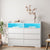 6 Drawer Dresser with LED Lights for Bedroom and Living Room In White