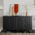 Modern Black Lacquered 4 Door Wooden Cabinet Sideboard Buffet Server Storage Cabinet In Matte Black