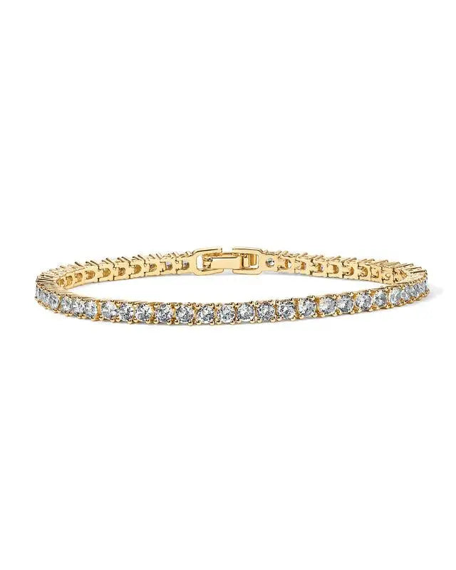 Bohemian Crystal Tennis Bracelet in Gold