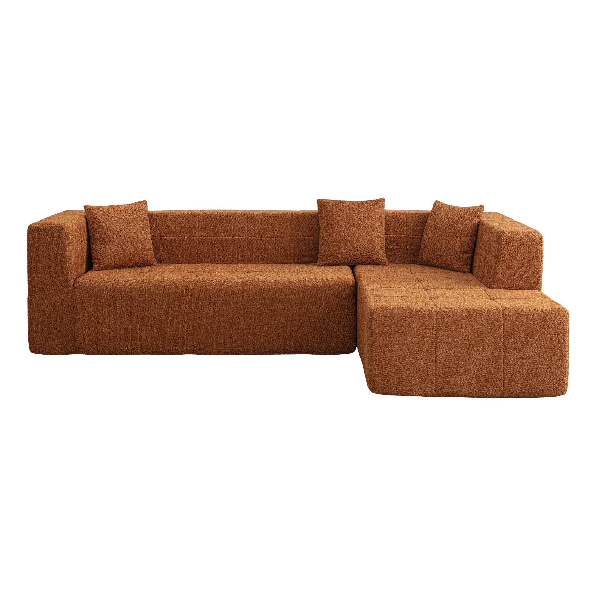 Harare 3-Seat Modular Sofa in Burnt Orange Brown