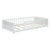 White Twin Toddler Floor Platform Bed with Built-in Book Storage Rack