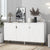 Modern TV Stand with 3 Doors Adjustable Shelves Fits TVs Up to 70 Inches Stylish Design Sturdy MDF In White