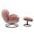 Pink Velvet Accent Chair with Ottoman Set