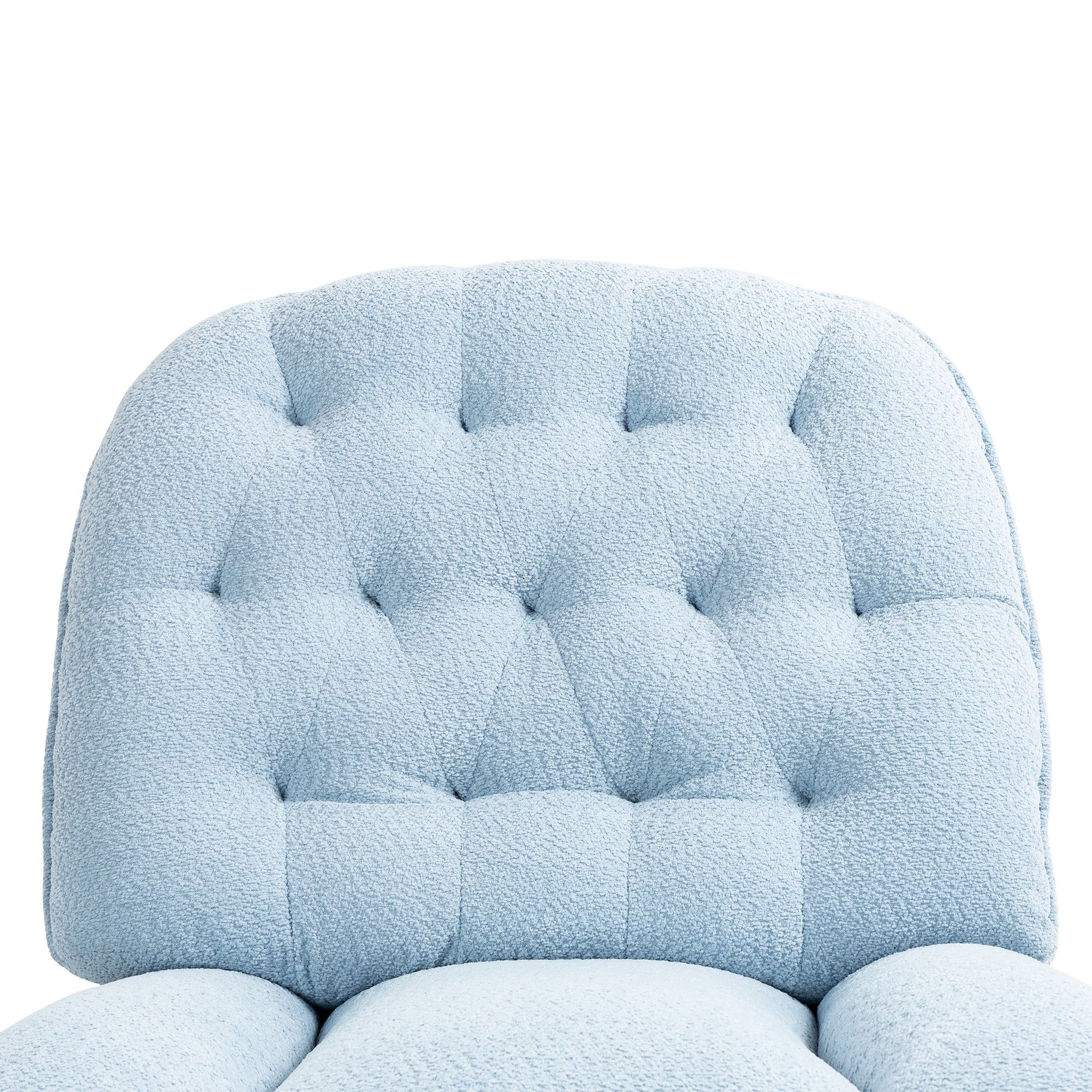 Baby Blue Upholstered Push-Back Recliner with Glider & Swivel