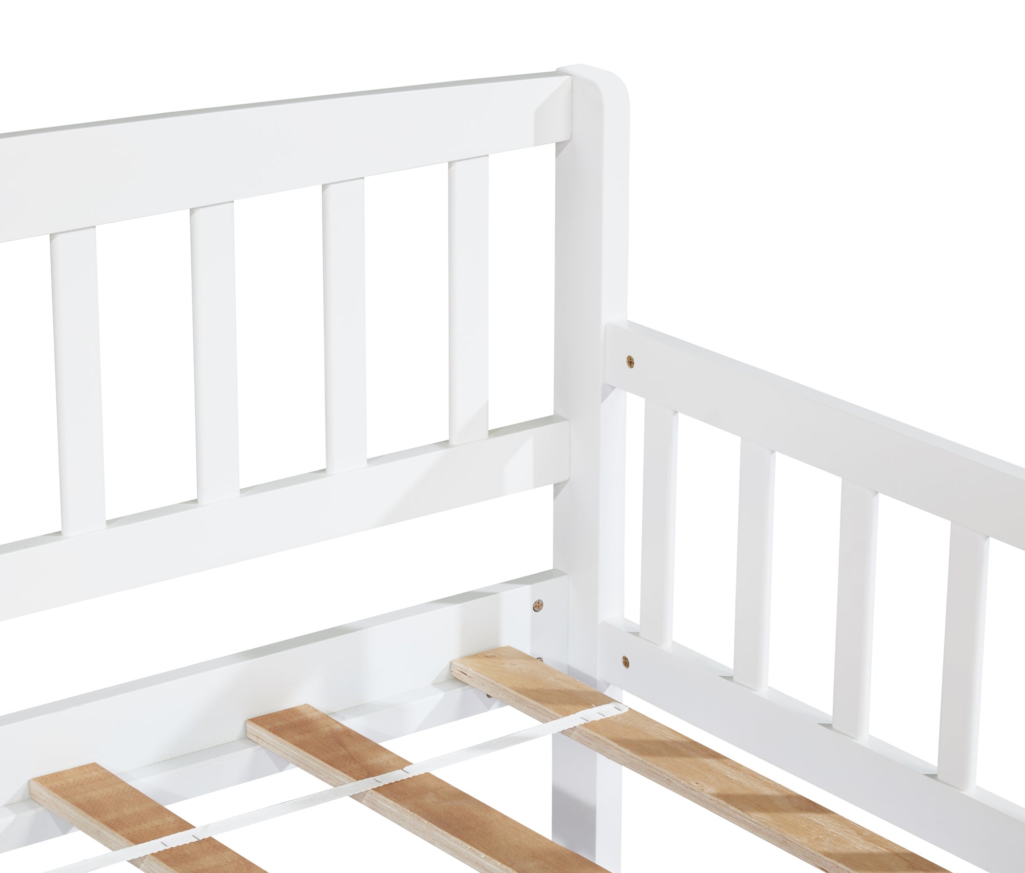 Twin-Size Pine Wood Daybed with Two Storage Drawers In White