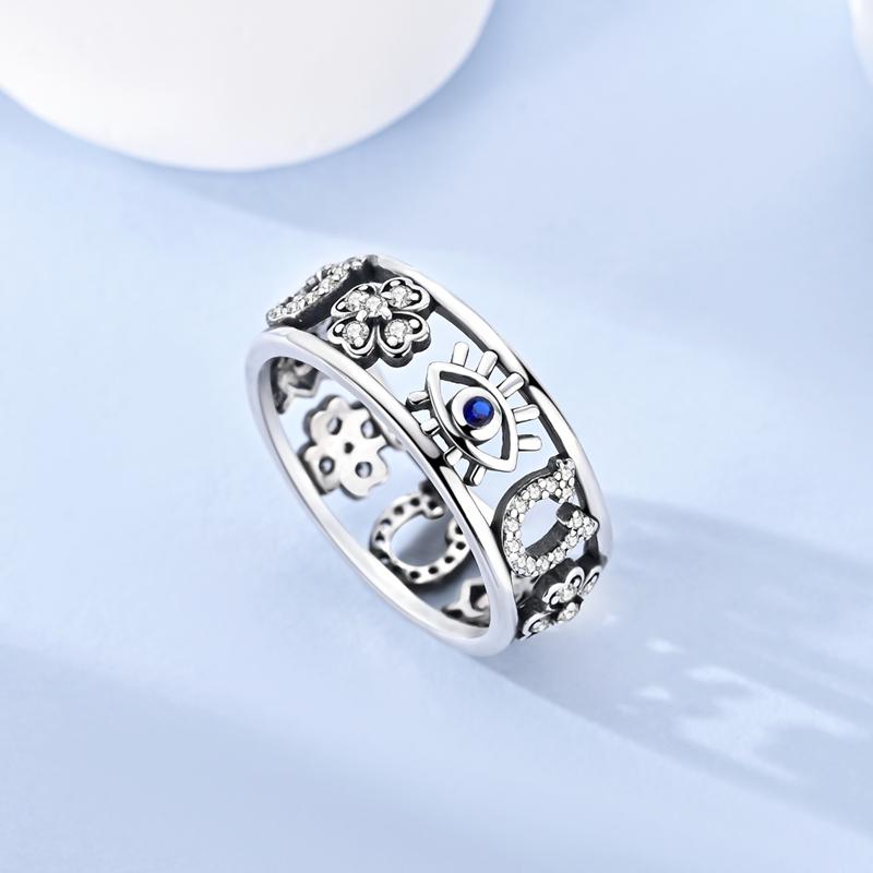 S925 lucky evil eye ring