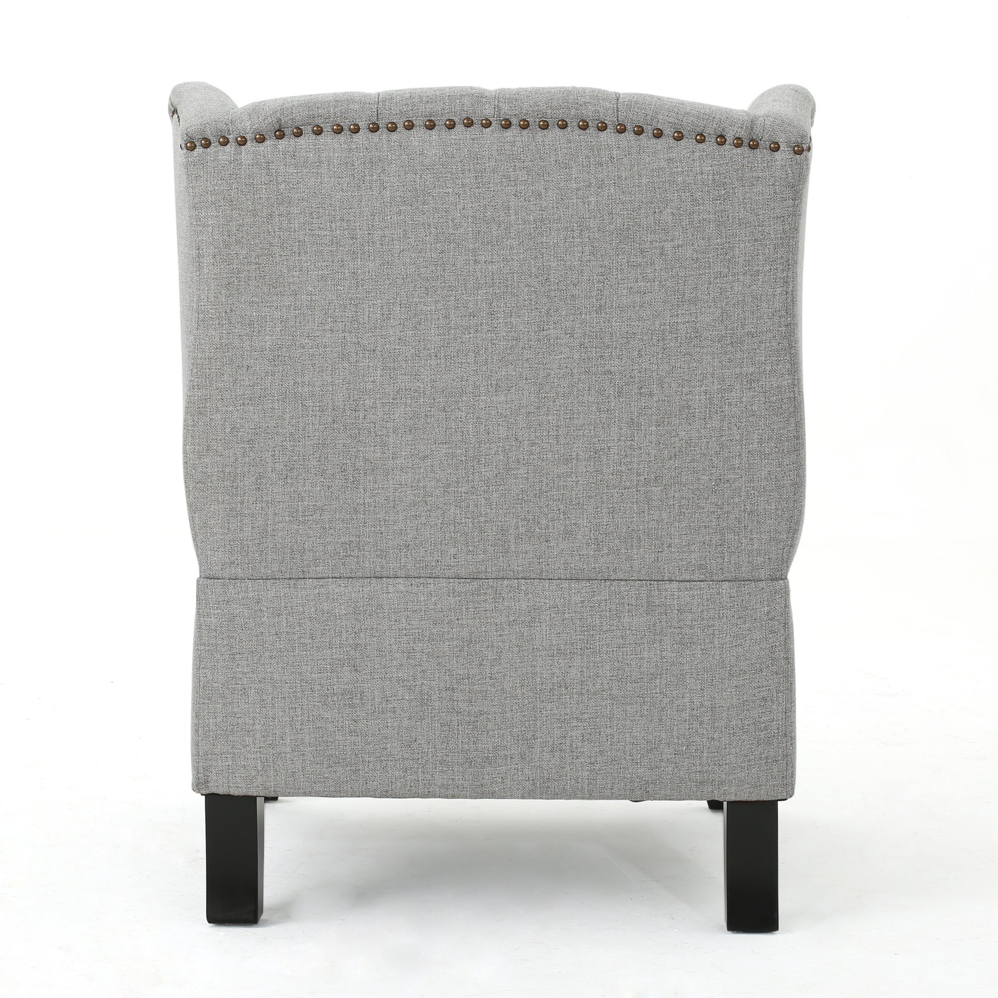 Antique-Styled Gray Tufted Armchair