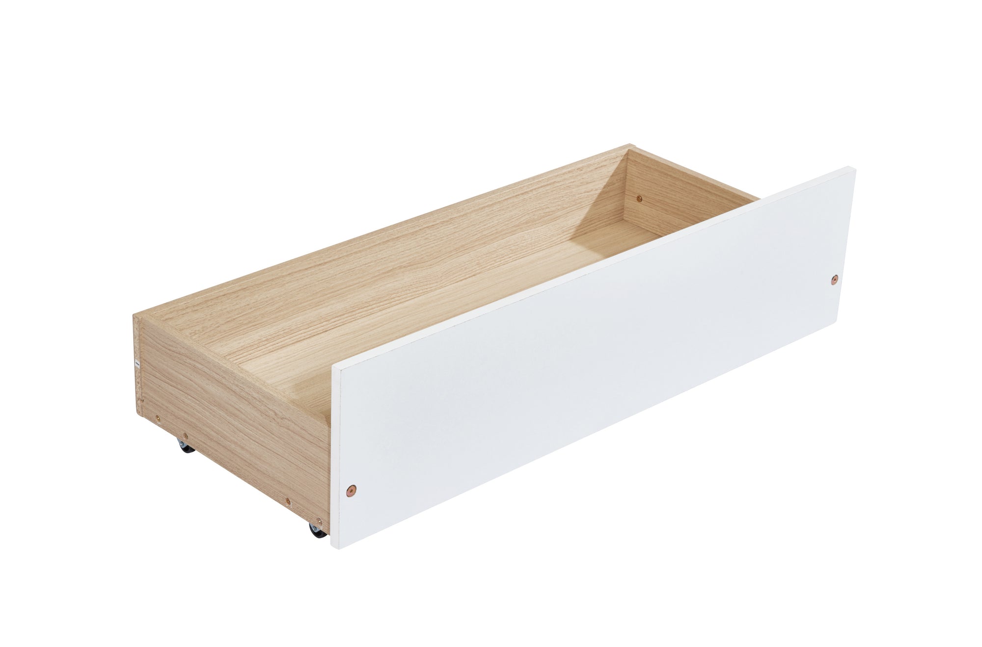 Twin-Size Pine Wood Daybed with Two Storage Drawers In White