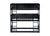 Black Twin Size Triple Rubber Wood Bunk Bed with Ladders and Detachable Design