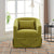 Olive Green Linen Blend Swivel Accent Armchair