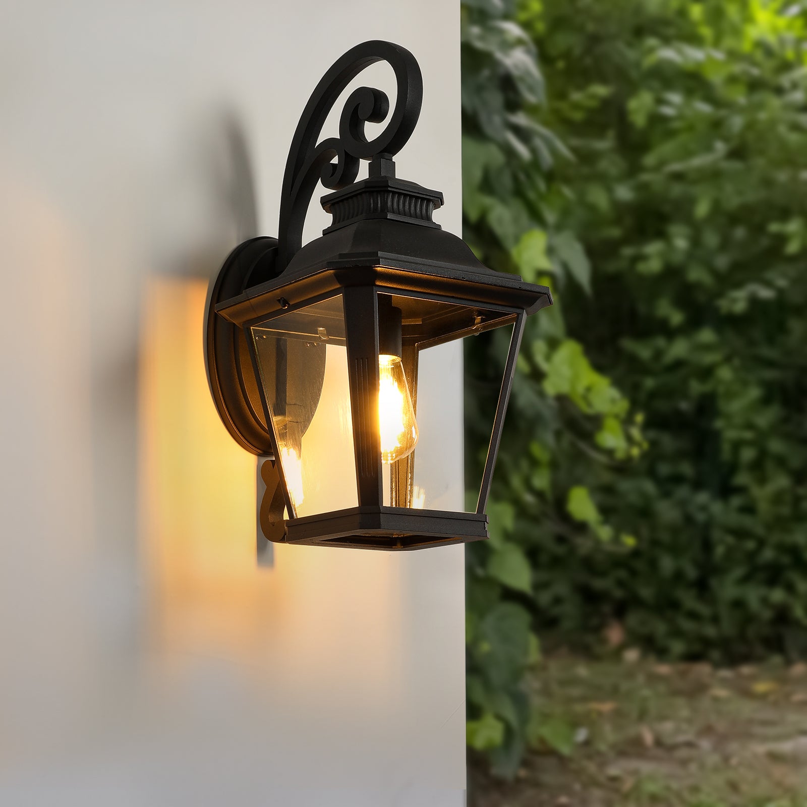 Retro Large Outdoor Wall Sconce Lights with Clear Glass