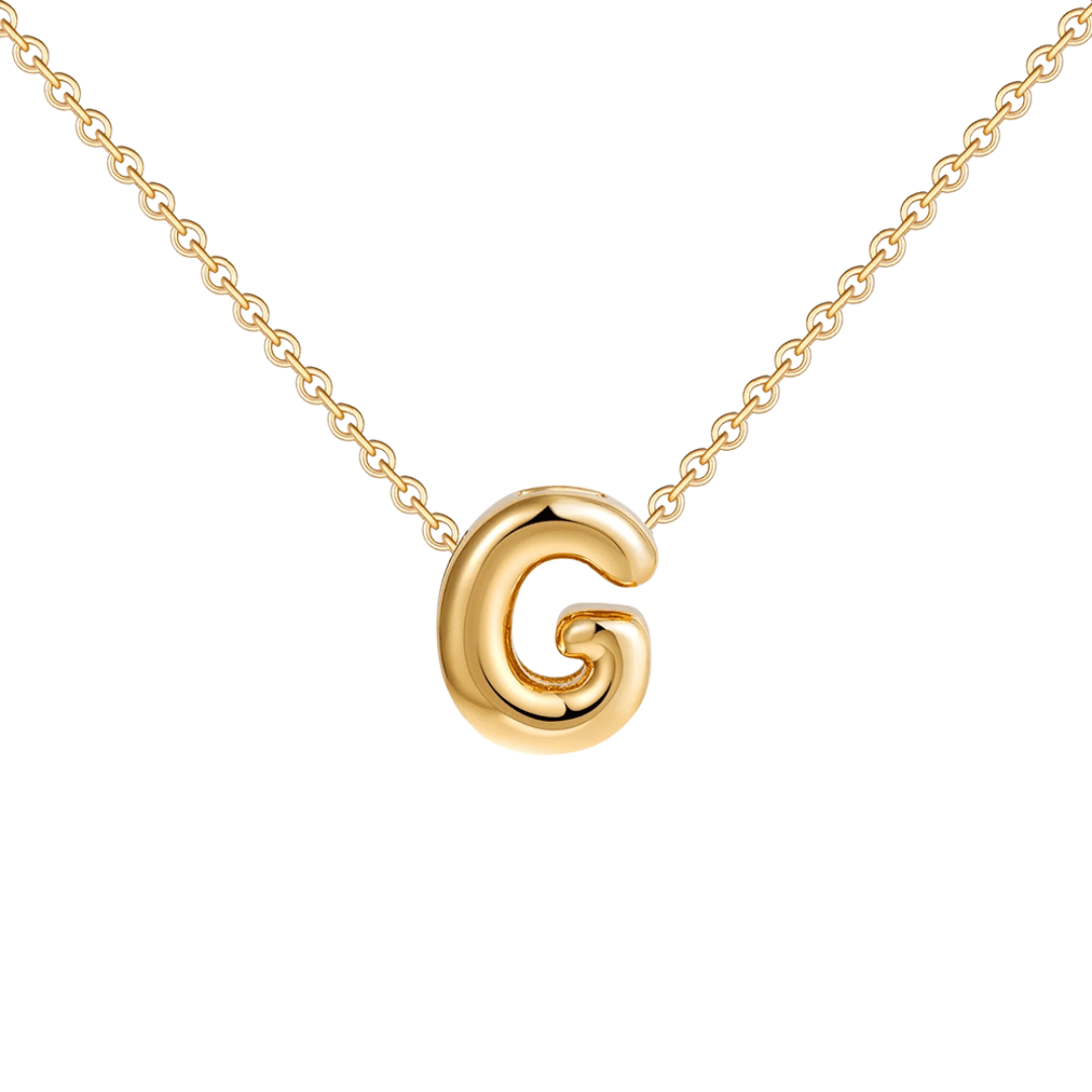 Dainty Bubble Initial Necklace