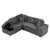 Dark Gray Chenille Pull-Out Sofa Bed with Storage Ottomans and Wireless Charger