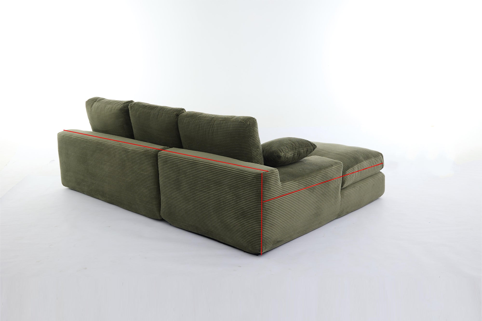 Army Green Modern Modular Sectional Sofa – Contemporary 4-Seater