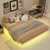 White King Size Floating Bed with LED Lighting