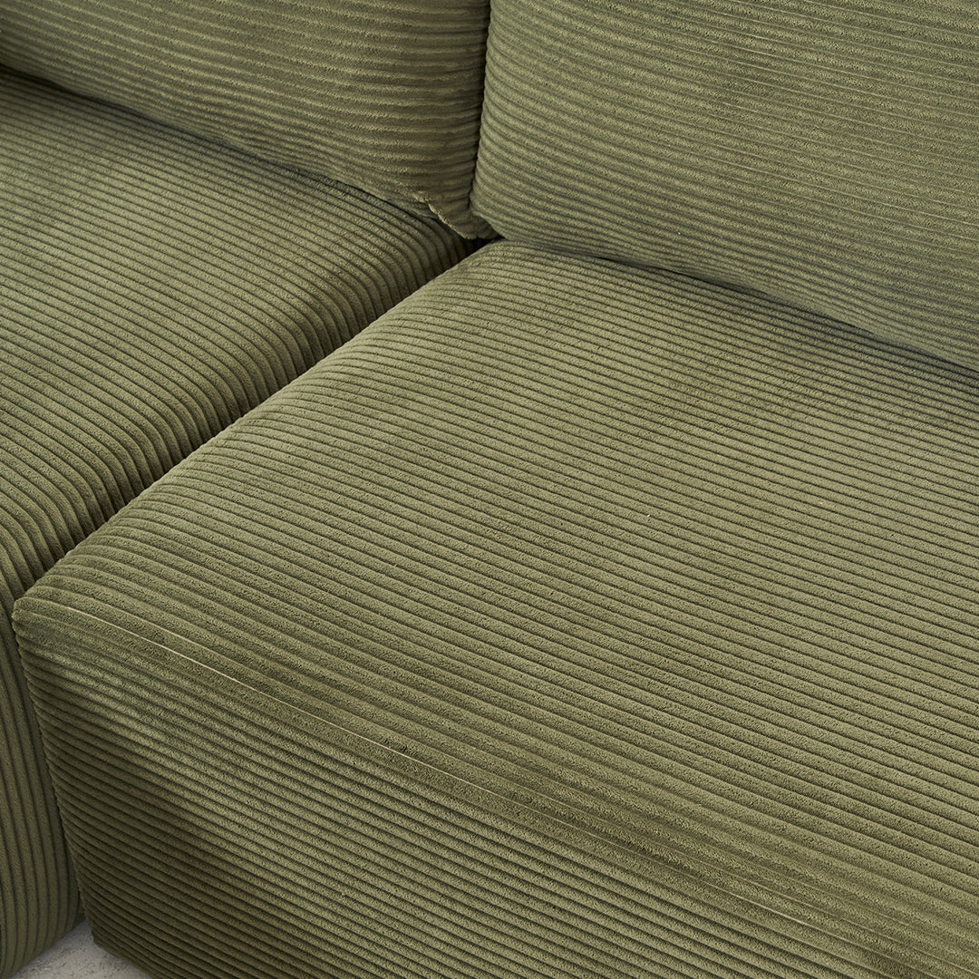 Dakar 4-Seat Minimalist Modular Sofa in Green