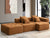 Maputo 4-Seat Modular Sofa in Burnt Orange Brown