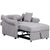 3-in-1 Gray Chenille Sleeper Chair