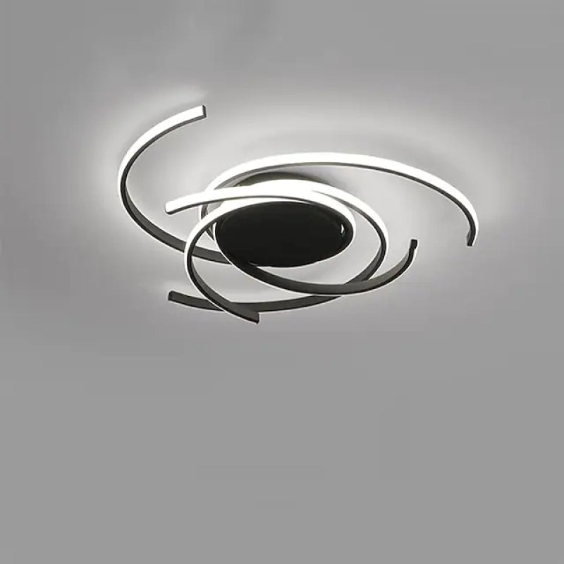 Contemporary Multi-Arc Ceiling Light Fixture