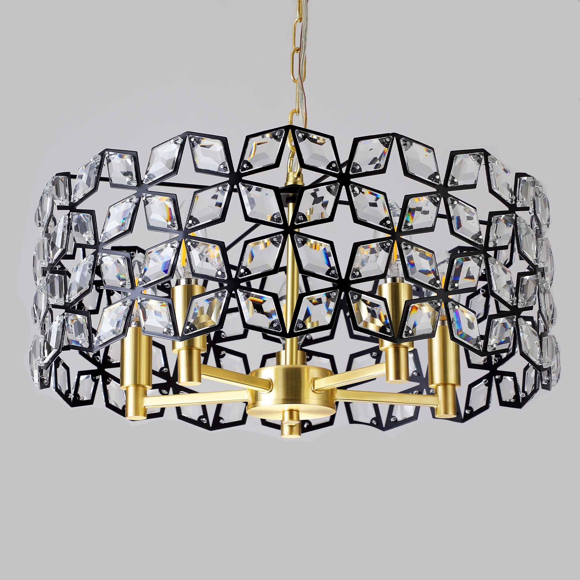 Aestin's 4 Shard Pattern Modern Round Crystal Chandelier