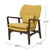 Stylish Club Chair Upholstered In Soft Mustard Fabric