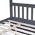 Dark Gray Full Over Full Rubber Wood Bunk Bed with Trundle, Ladder, and Guardrails