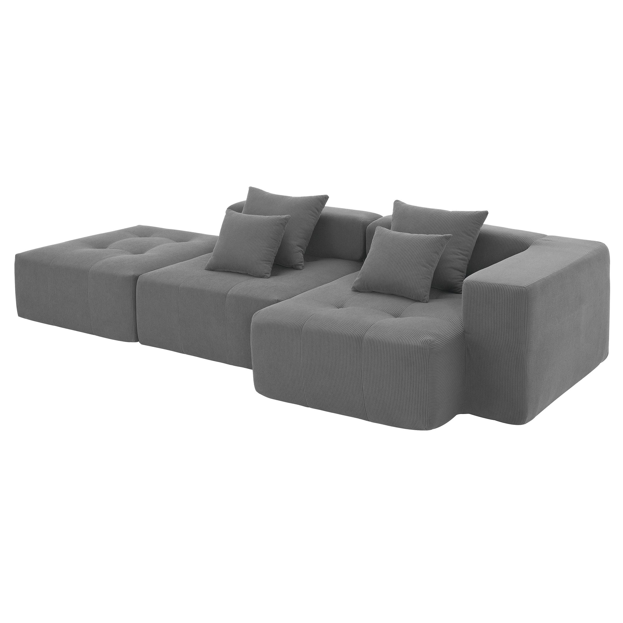 Maputo 4-Seat Modular Sofa in Gray