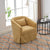 Mustard Yellow Upholstered Swivel Accent Armchair