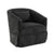 Black Linen Blend Swivel Accent Armchair