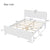 Queen Size Bed with Solid Wood Frame in White