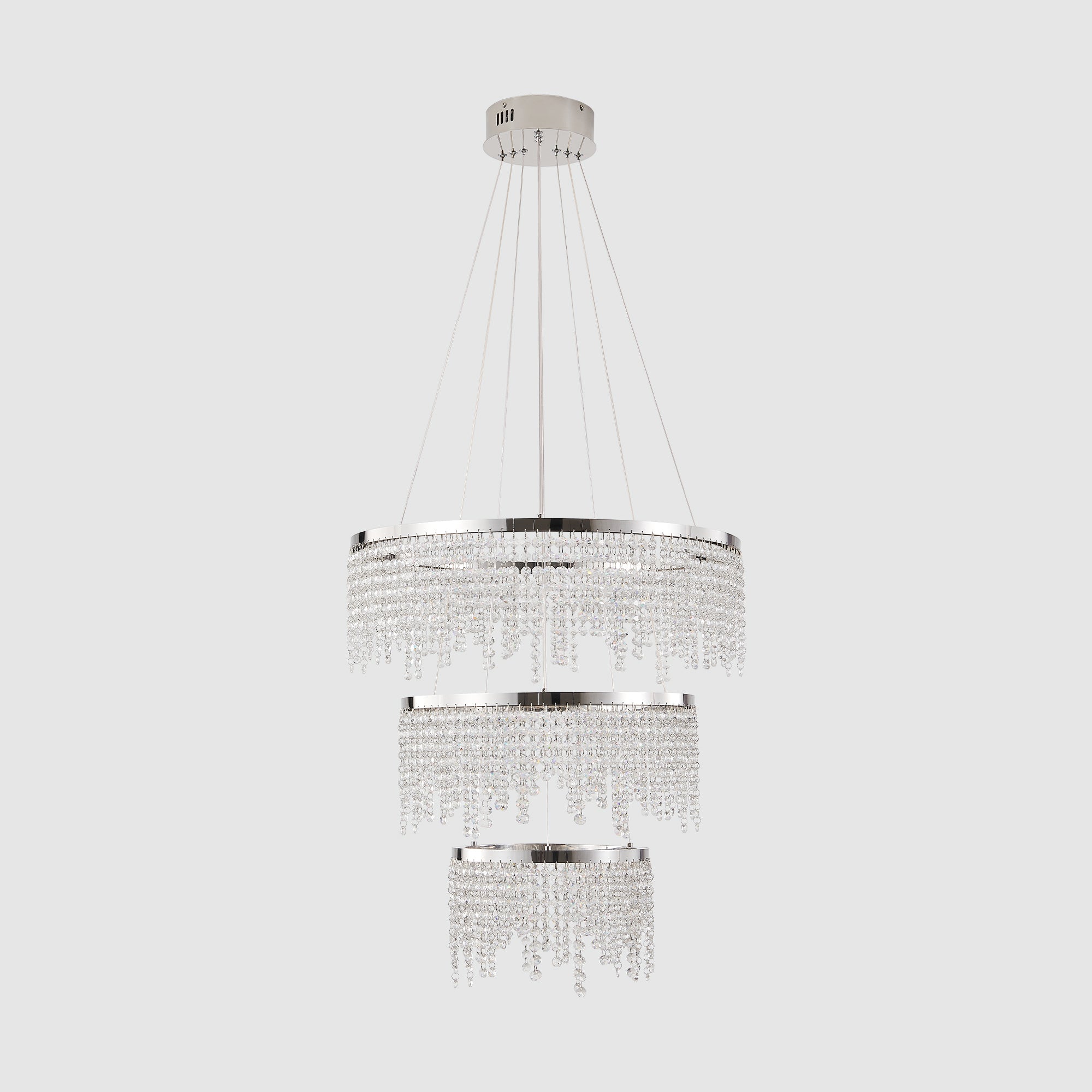 23.6-Inch Luxury Modern Crystal Pendant Chandelier