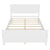 Full-Size Solid Wood Platform Bed Frame in White