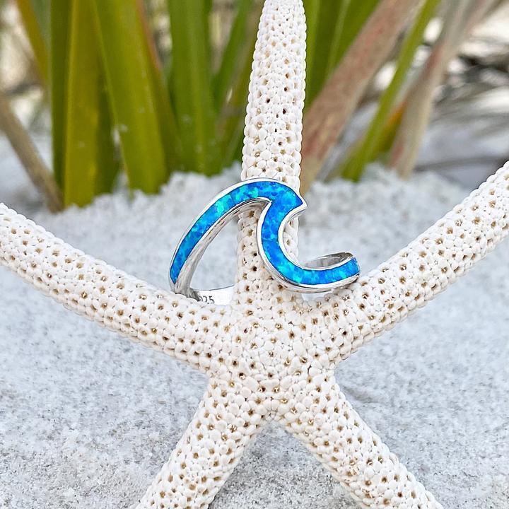 Luxurious Opal Wave Ring in Silver