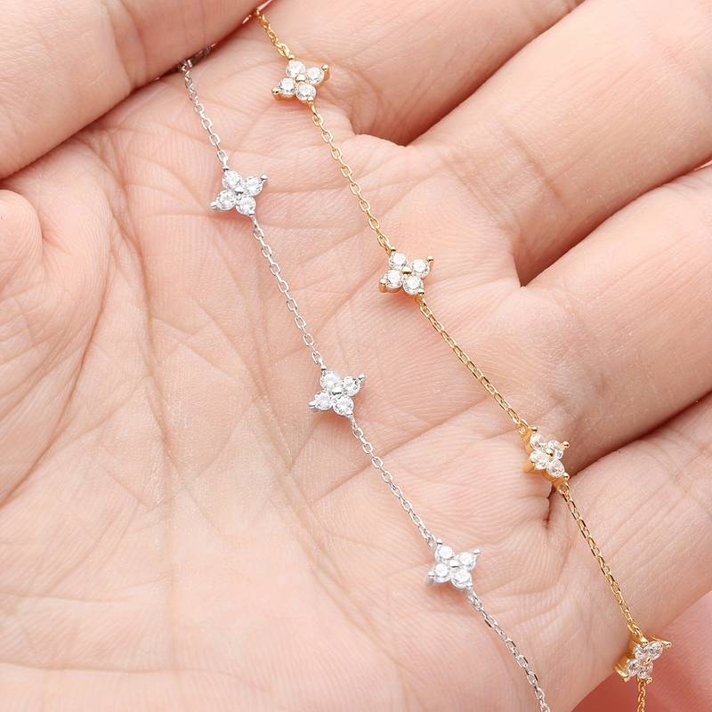 Zirconia Flower Bracelet Minimalist Bracelet