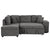 Dark Gray Chenille Pull-Out Sofa Bed with Storage Ottomans and Wireless Charger