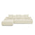 Durban 4-Seat Velvet Modular Sofa in Beige