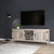 TV Stand Storage Media Console Entertainment Center With Two Doors Grey Walnut With Fireplace In Grey Walnut