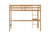 White Oak Twin High Loft Bed with Desk, Rubber Wood Frame