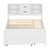 White Twin Bed with Trundle and Storage Drawers