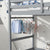 Gray Twin High Loft Bed with Ladder Landing Platform and Guardrails