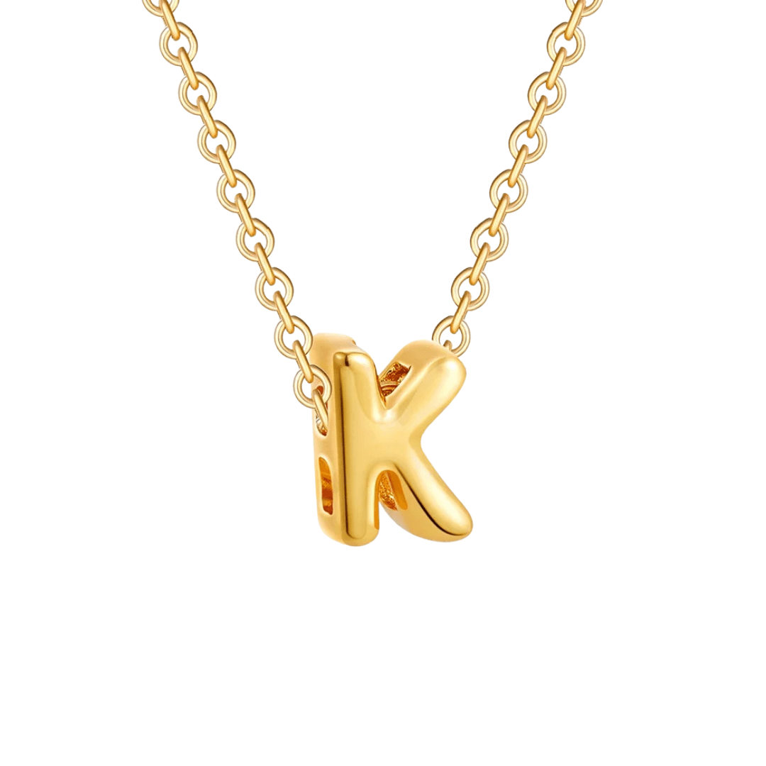 Dainty Bubble Initial Necklace
