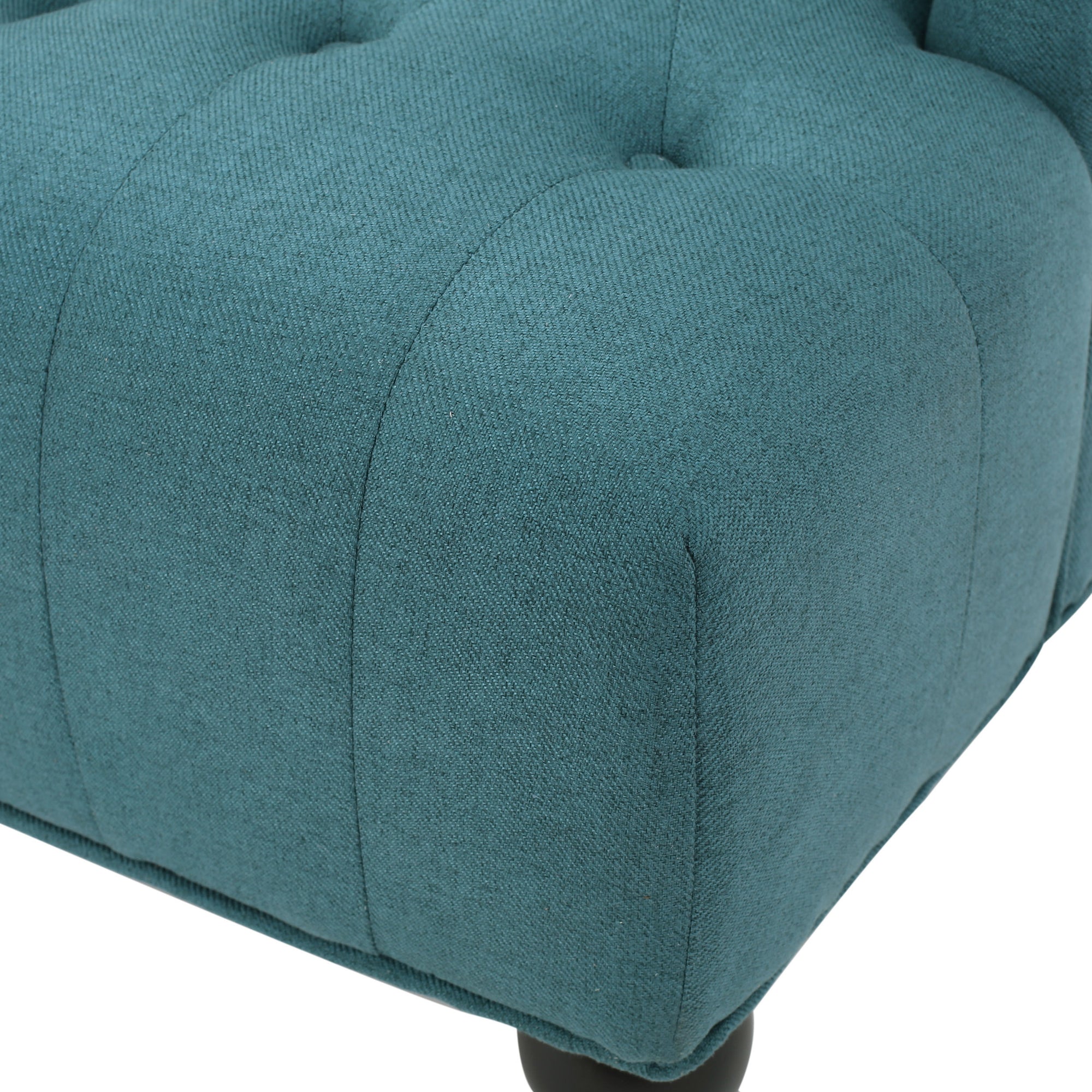 Upholstered Wingback Accent Chair In Teal Fabric