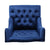 High-Backed Button-Tufted Diamond Stitch Accent Chair Upholstered In Navy Blue Velvet