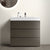 Gray Bathroom Vanity with One-Piece Sink Large Storage Freestanding Design Eco-Friendly Construction In Gray