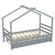 Gray Twin House-Shaped Bed with Pull-Out Trundle