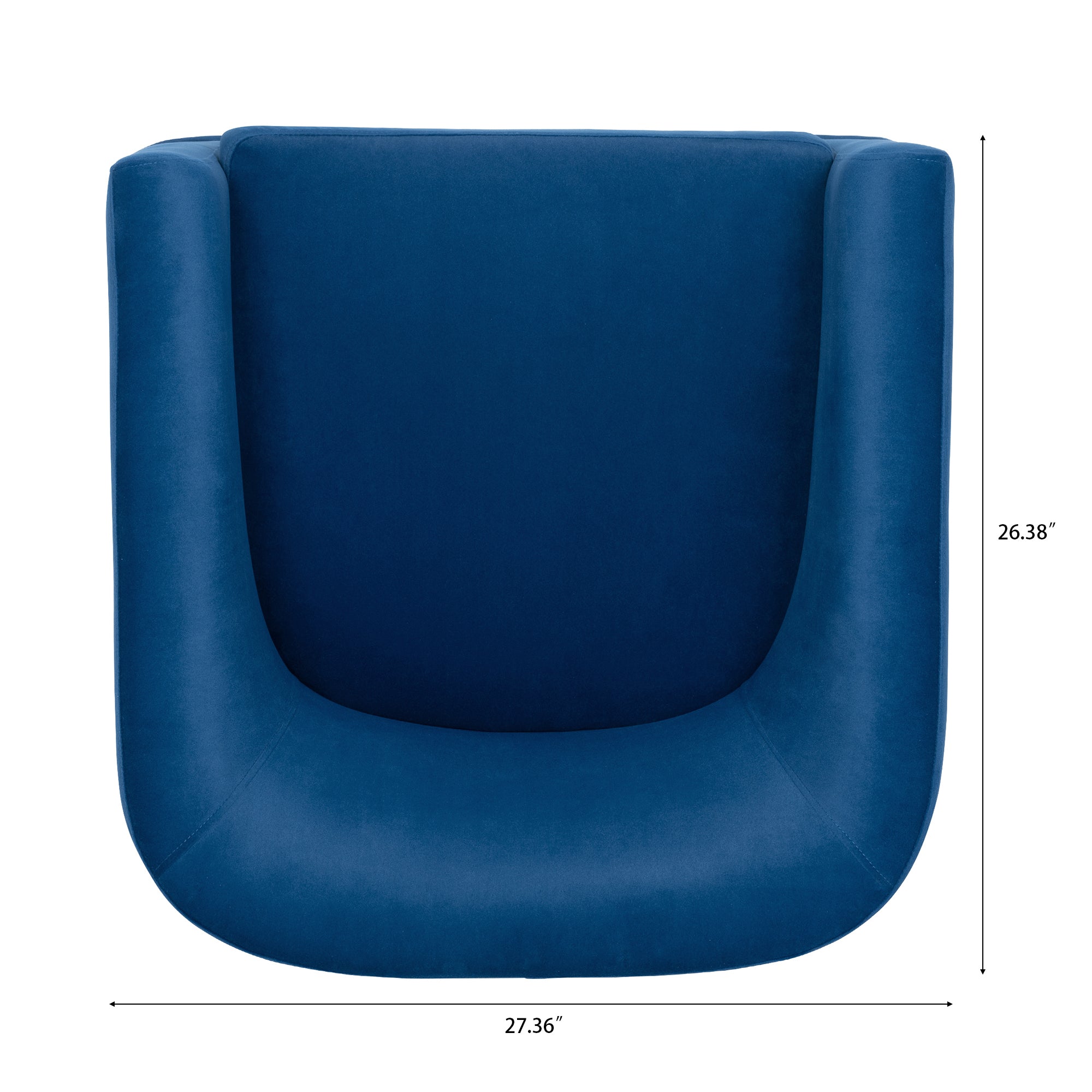 Blue Swivel Accent Chair with Fabric Upholstery